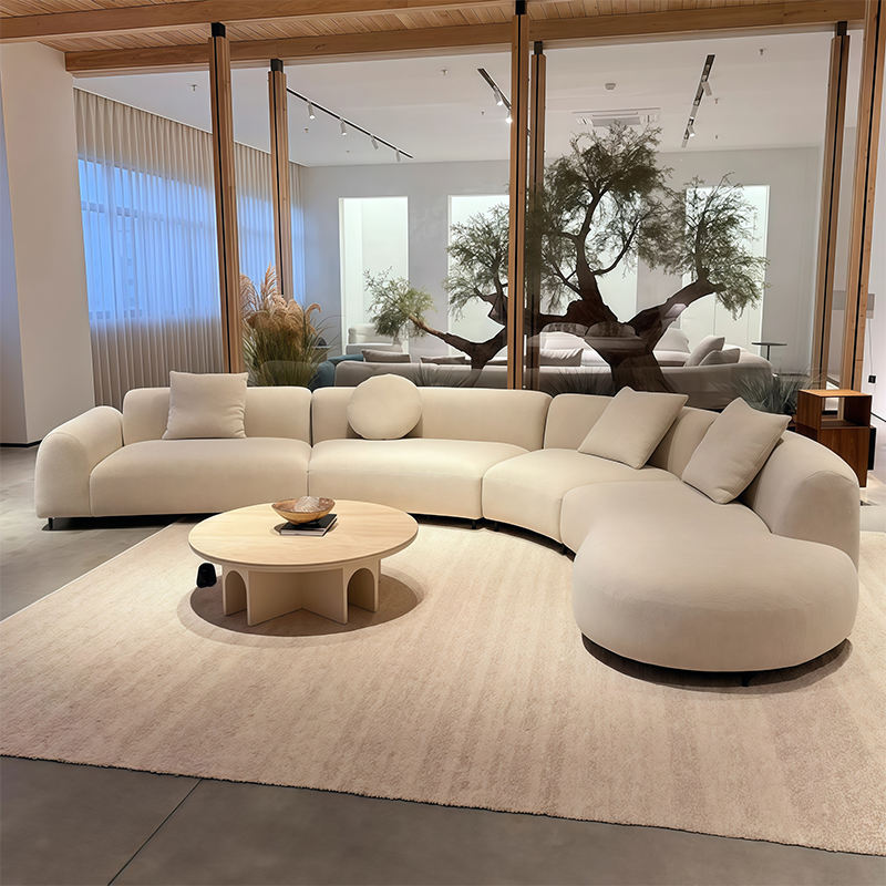 Minimalistisk sammet, flera sittplatser, S-formad