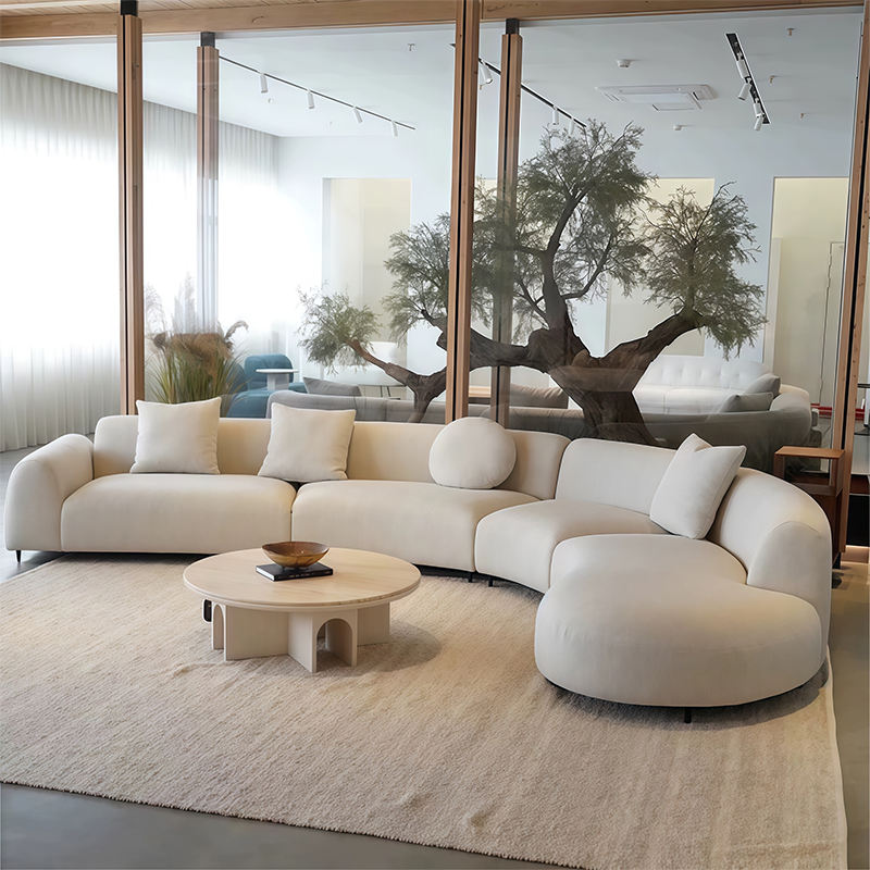 Minimalistisk sammet, flera sittplatser, S-formad