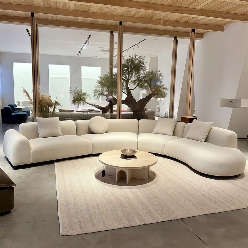 Minimalistisk sammet, flera sittplatser, S-formad